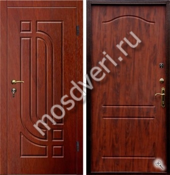 Входная дверь с отделкой панелями МДФ цвета махогон - купить от производителя Мосдвери Входная дверь с отделкой панелями МДФ цвета махогон